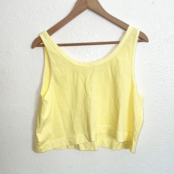 Old Navy Yellow Cropped Summery 100% Cotton Tank Top - Picture 7 of 8